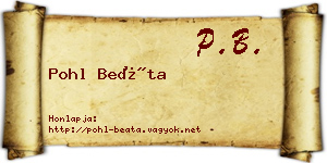 Pohl Beáta névjegykártya