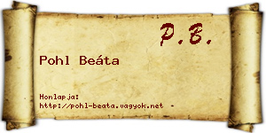 Pohl Beáta névjegykártya